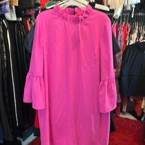 J crew Barbie pink long bell sleeve dress 14 and NWT